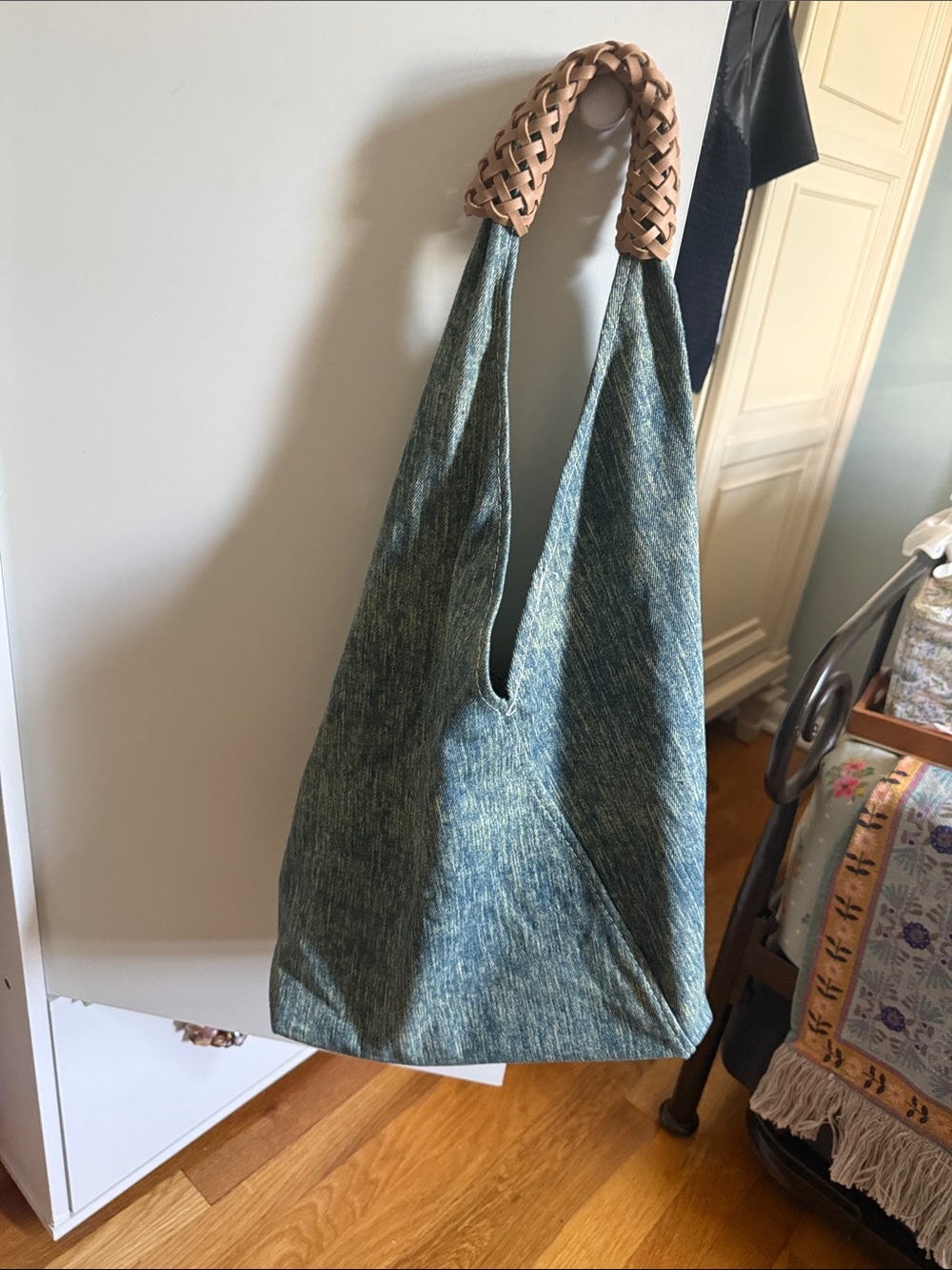 NWOT denim hobo bag with matching pouch